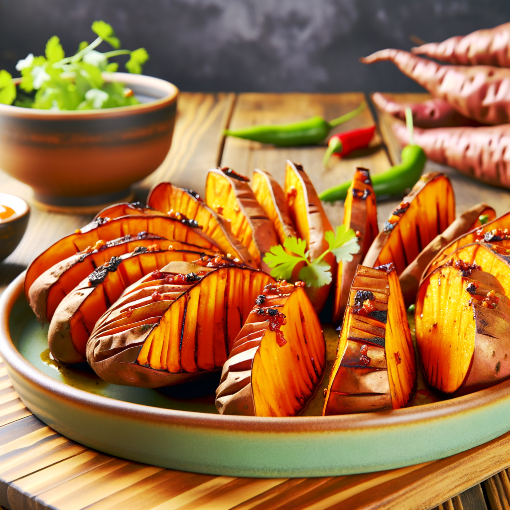 Delicious Peri Peri Hasselback Sweet Potatoes with Avocado Aioli Recipe