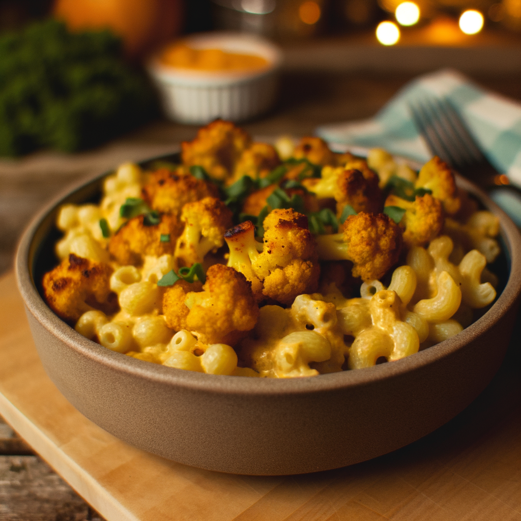 Delicious Spicy Vegan Buffalo Cauliflower Mac and Cheese Recipe