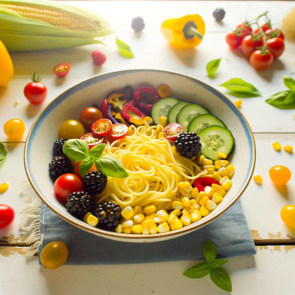 Refreshing Summer Noodle Bowls with Corn and Blackberries Recipe