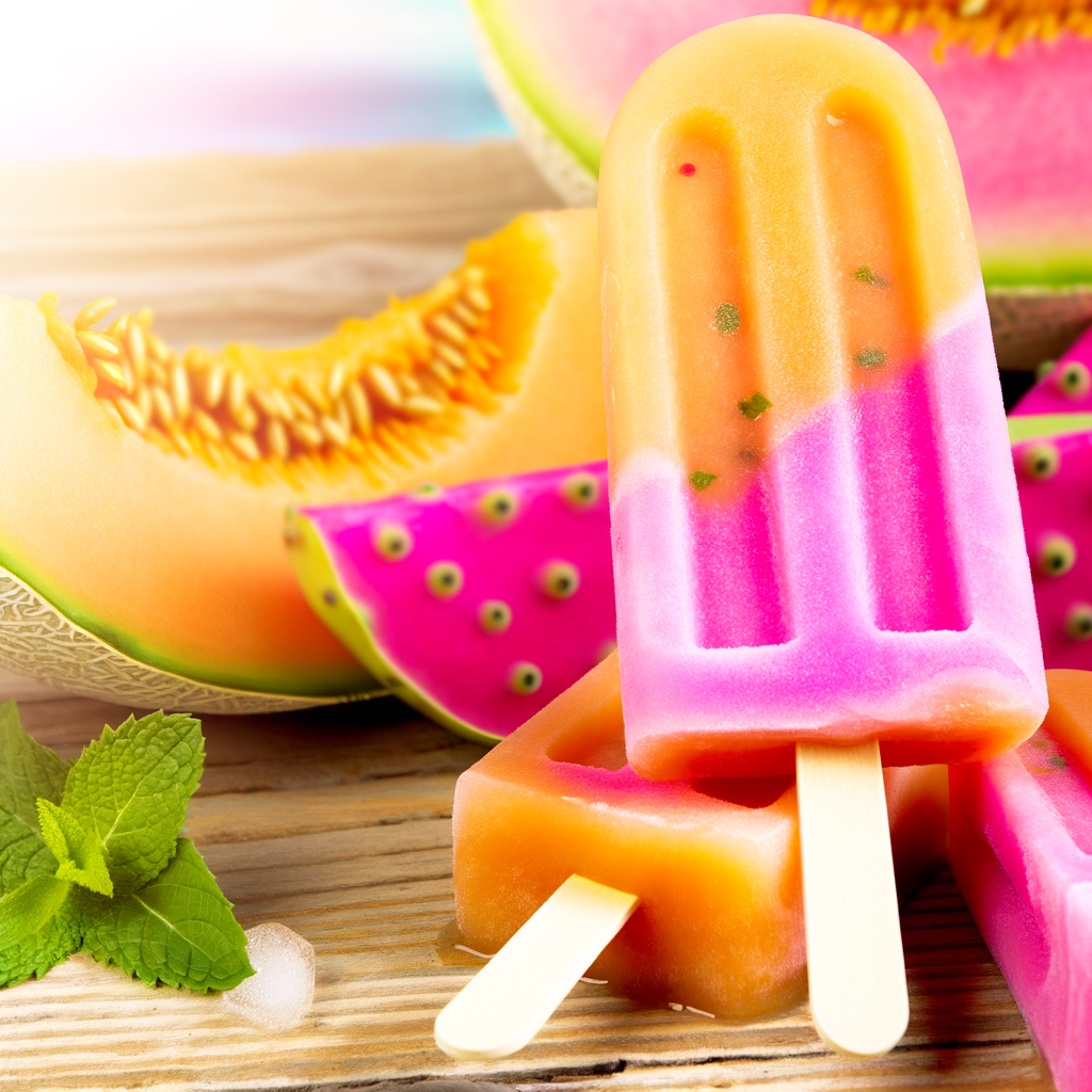 Refreshing Vegan Cantaloupe and Prickly Pear Ice Pops Recipe