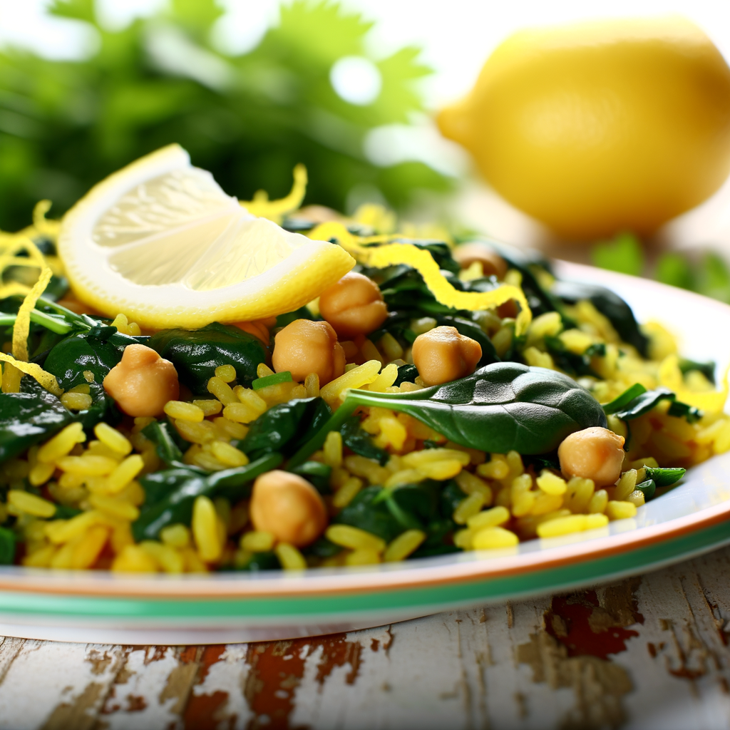 Delicious Vegan Spinach Chickpea Lemon Pilaf Recipe for Healthy Living