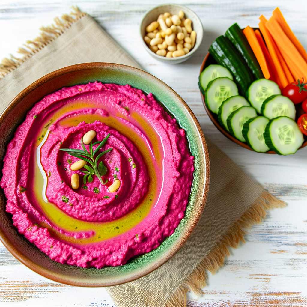 Title: Vibrant Vegan Pink Beet Hummus Recipe for Healthy Snacking